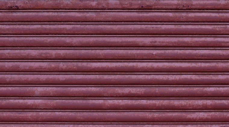 Close up of a red garage door
